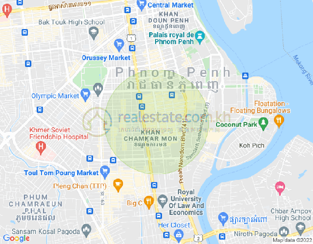 Map of V, Ou Ruessei 1, 7 Makara, Phnom Penh