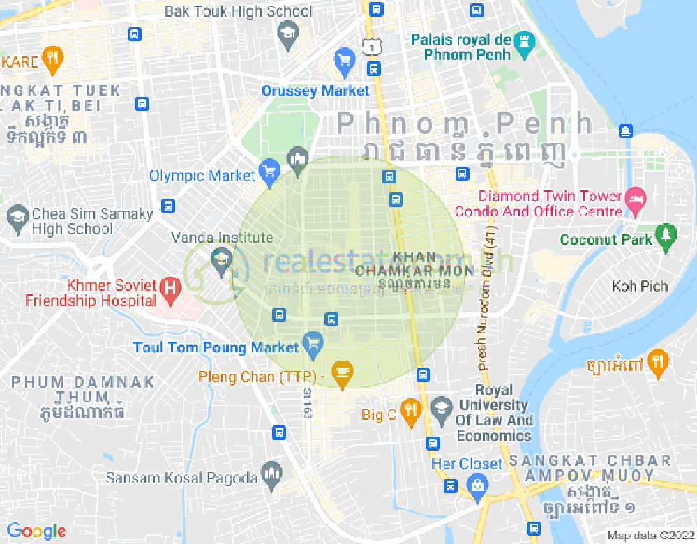 Carte de BKK 3, Boeng Keng Kang, Phnom Penh