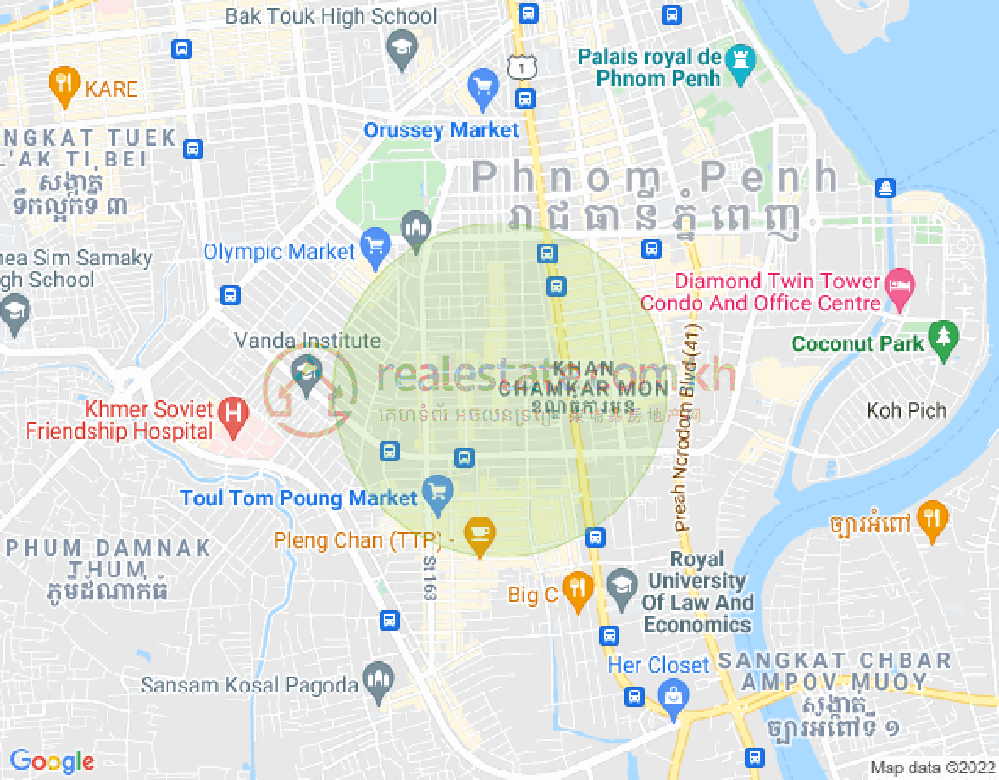 Mapa: BKK 3, Boeng Keng Kang, Phnom Penh