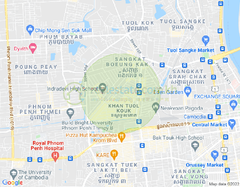 Mapa: 313, Boeung Kak 2, Toul Kork, Phnom Penh