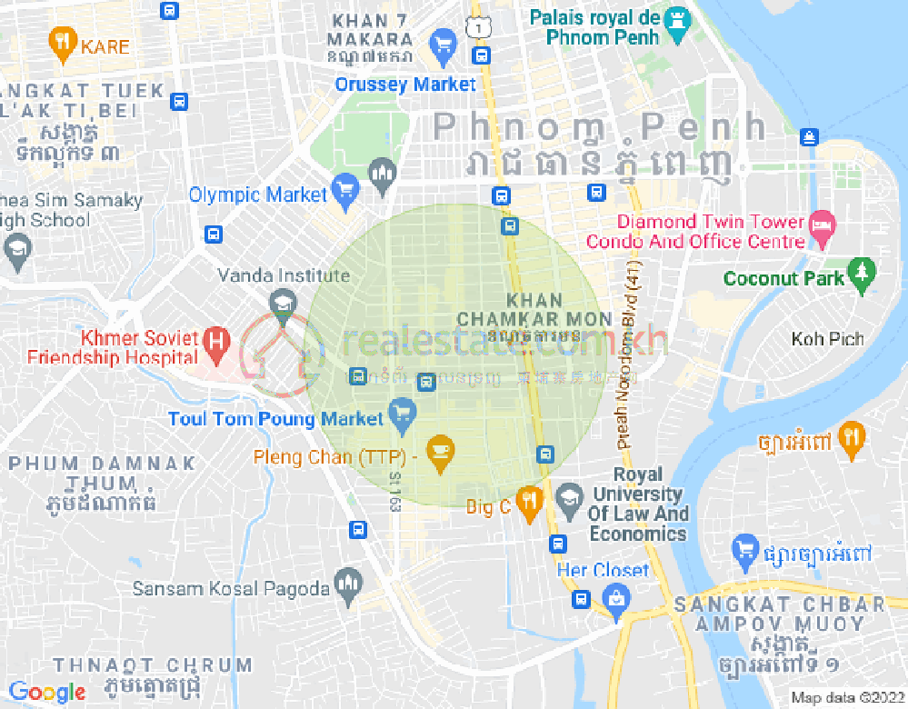 Mapa: BKK 3, Boeng Keng Kang, Phnom Penh