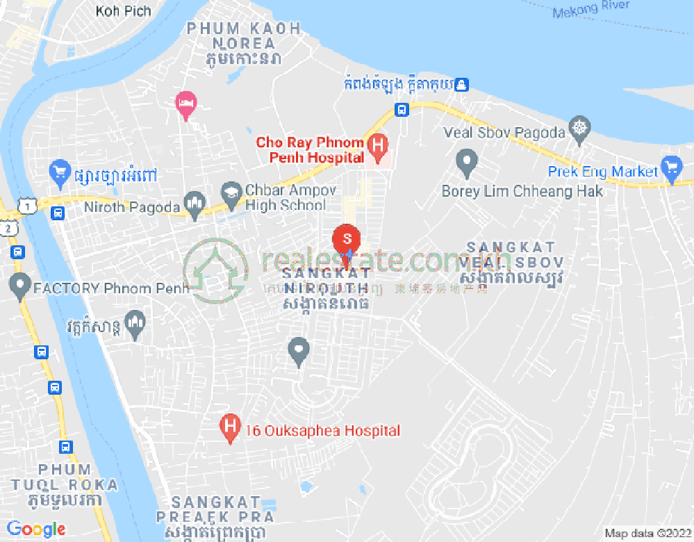 Mapa: Nirouth, Chbar Ampov, Phnom Penh