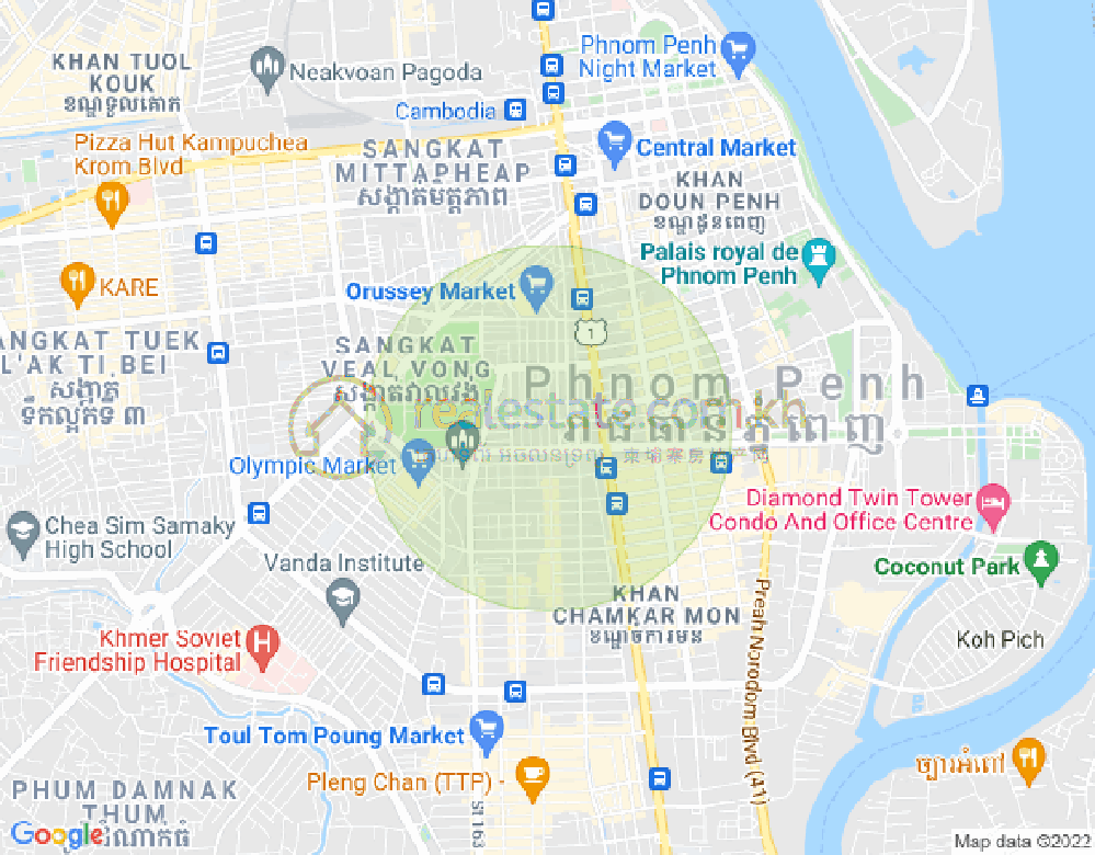Carte de Boeung Prolit, 7 Makara, Phnom Penh