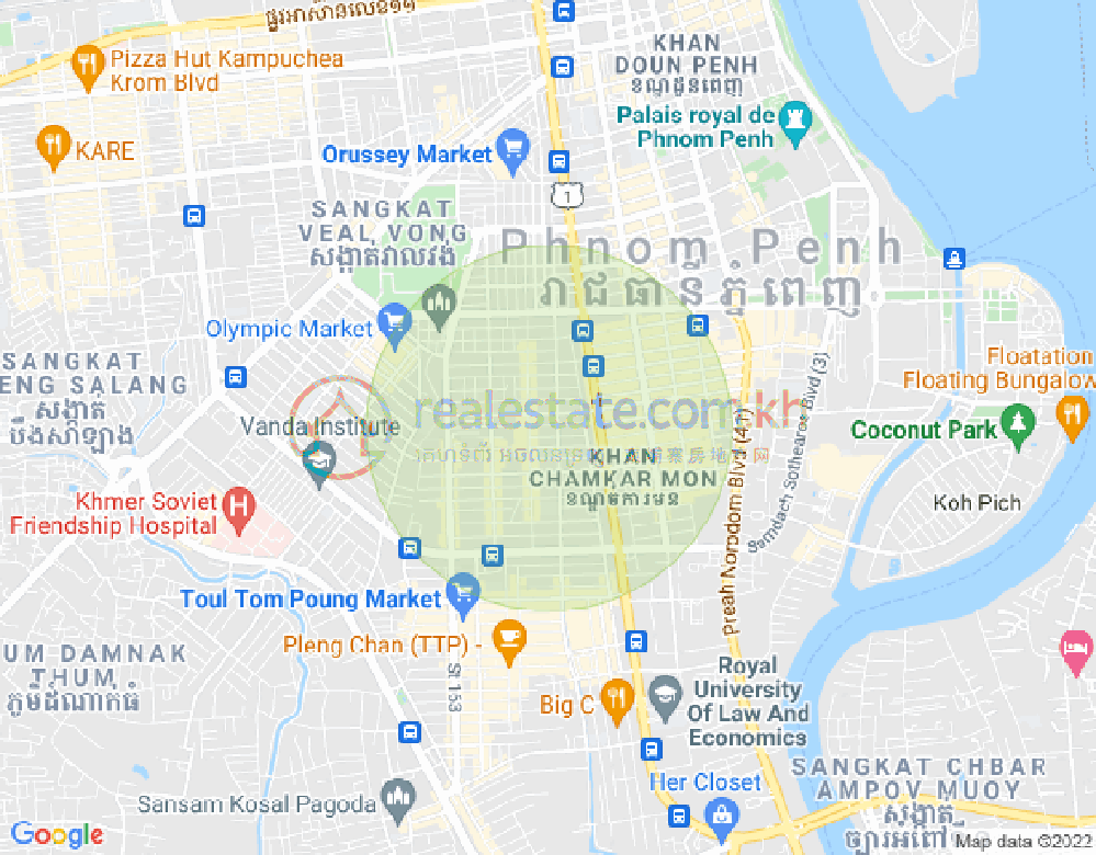 万景岗3分区（BKK3), 波哥堪, 金边地图