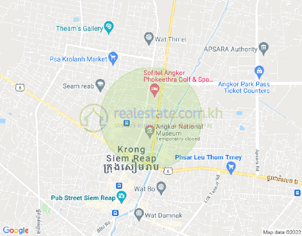 Kouk Chak 分区, 暹粒地图