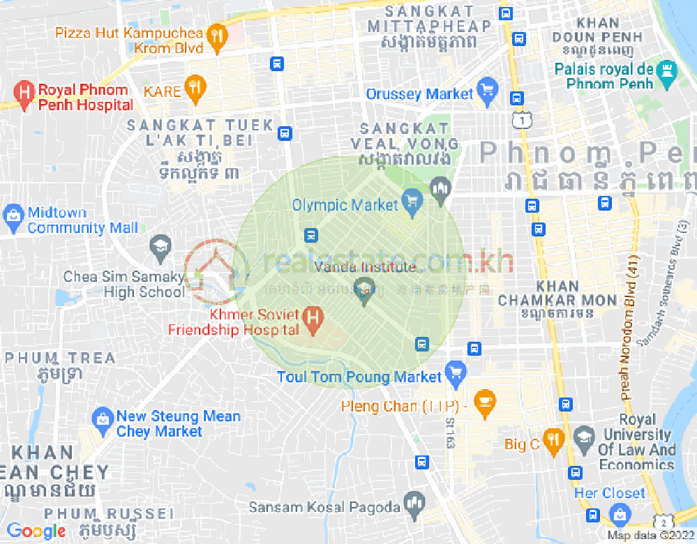 แผนที่ ตวลสวายเปรย 1, บึงเกงกอง, พนมเปญ