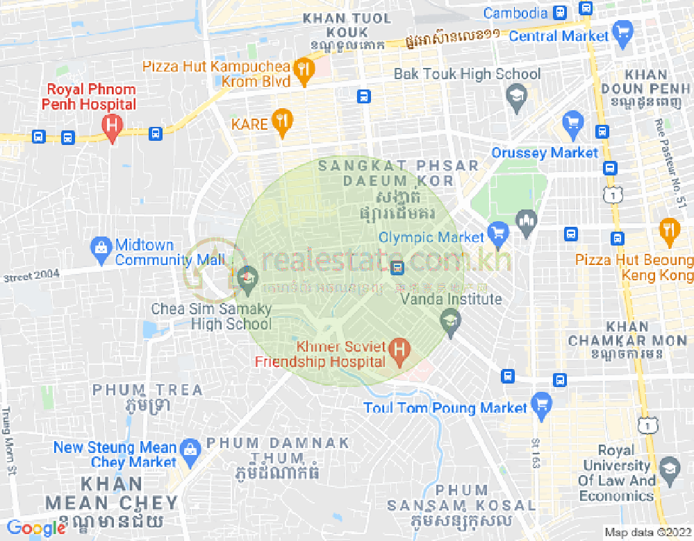 Map of Tumnob Tuek, Boeng Keng Kang, Phnom Penh