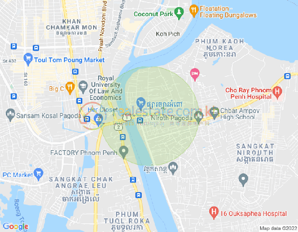 铁桥头区I分区, 铁桥头区, 金边地图
