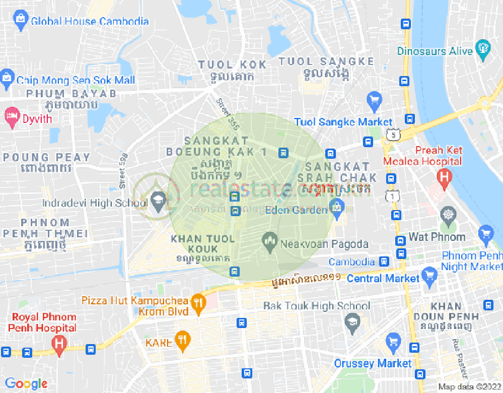 Mapa: 584, Boeung Kak 1, Toul Kork, Phnom Penh
