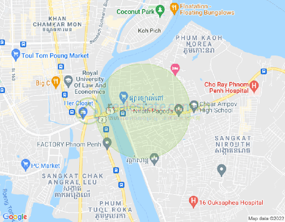 铁桥头区I分区, 铁桥头区, 金边地图