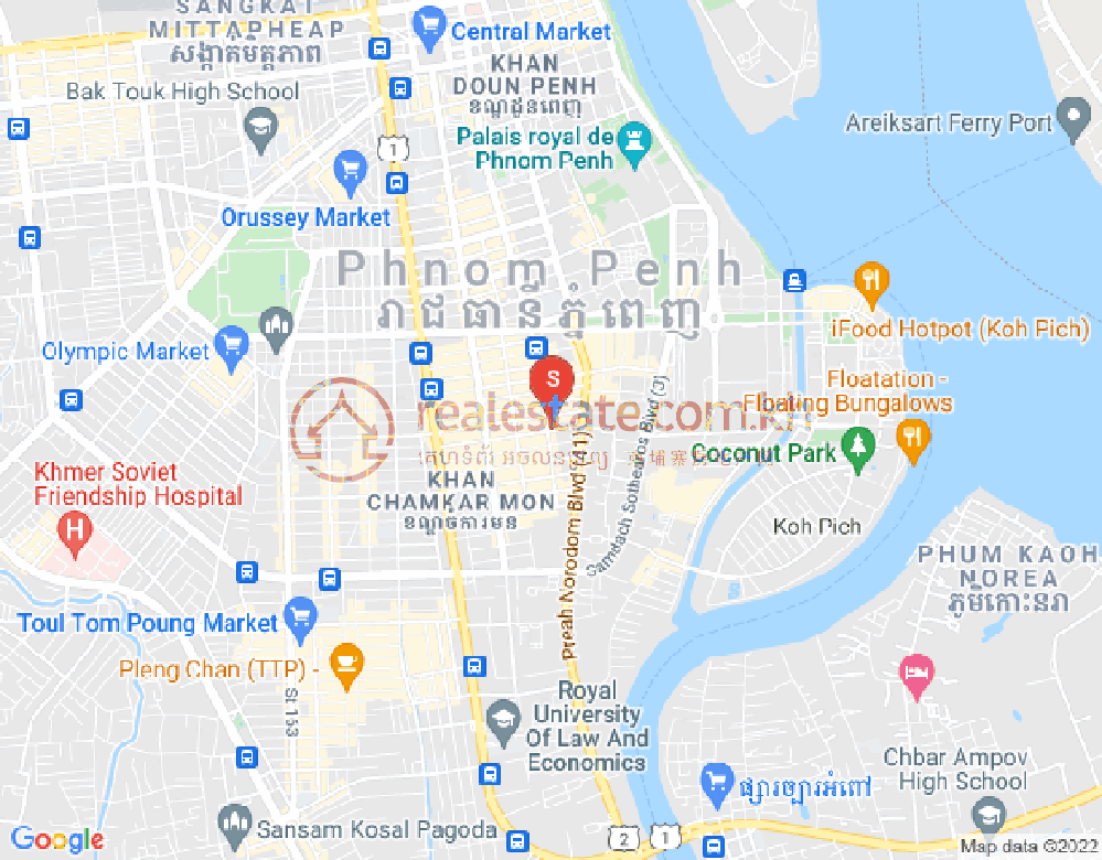 BKK 1, ボンケンコン, プノンペンの地図