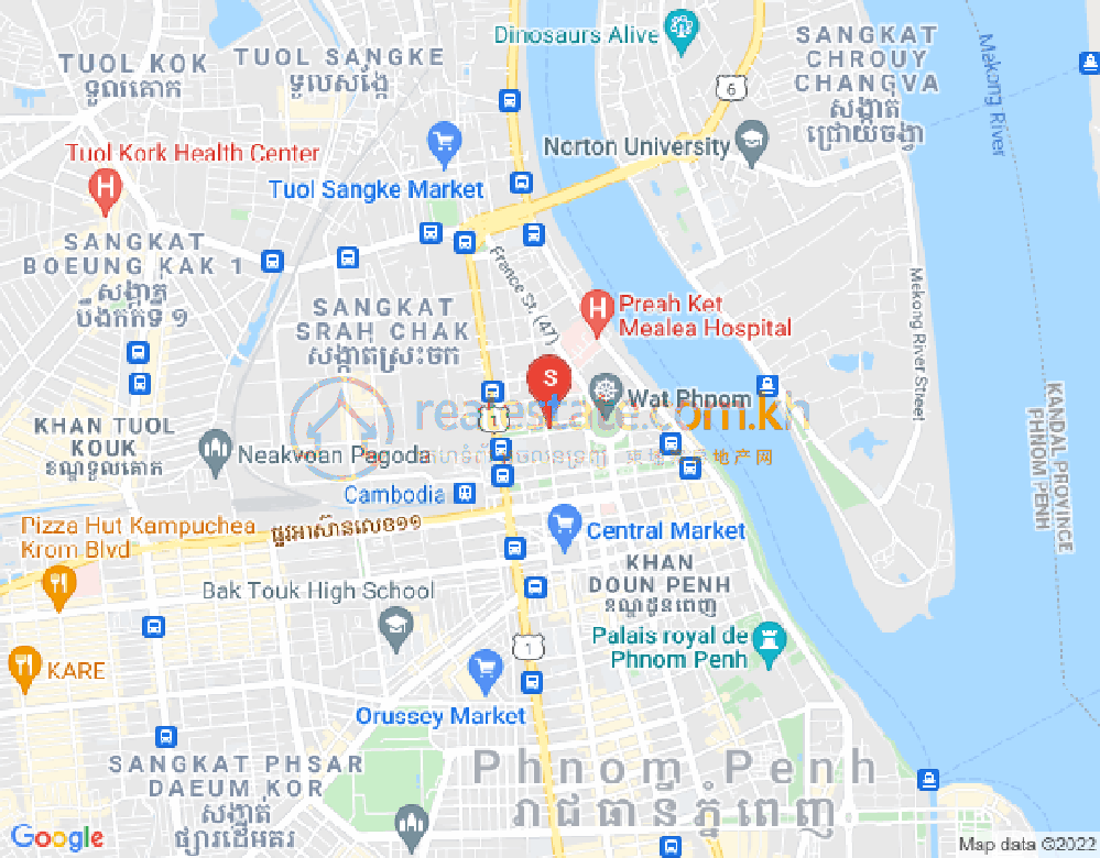 Carte de Chakto Mukh, Daun Penh, Phnom Penh