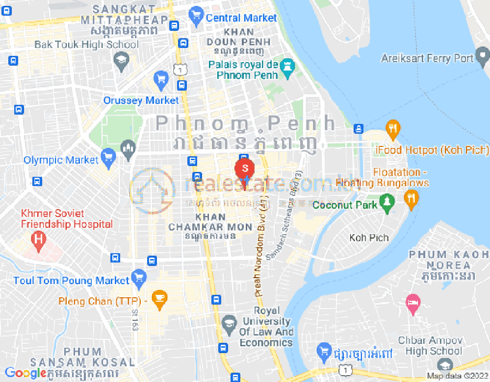 Mapa: BKK 1, Boeng Keng Kang, Phnom Penh