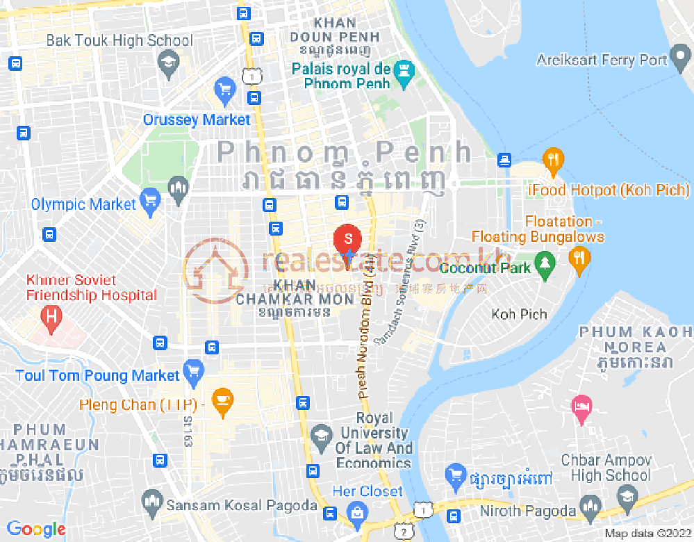 Carte de BKK 1, Boeng Keng Kang, Phnom Penh