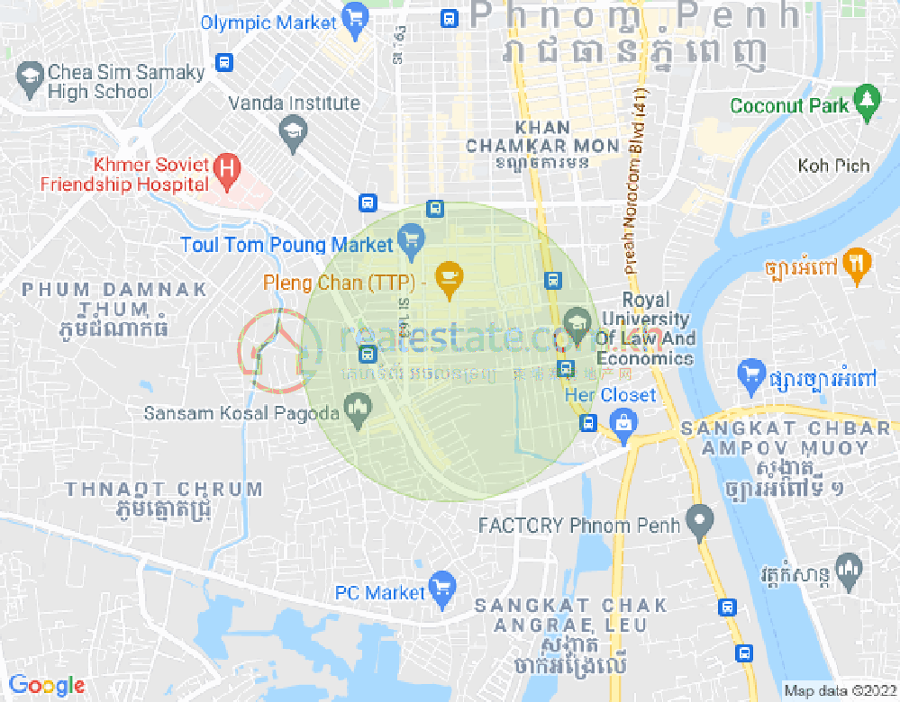 Mapa: Toul Tum Poung 2, Chamkarmon, Phnom Penh