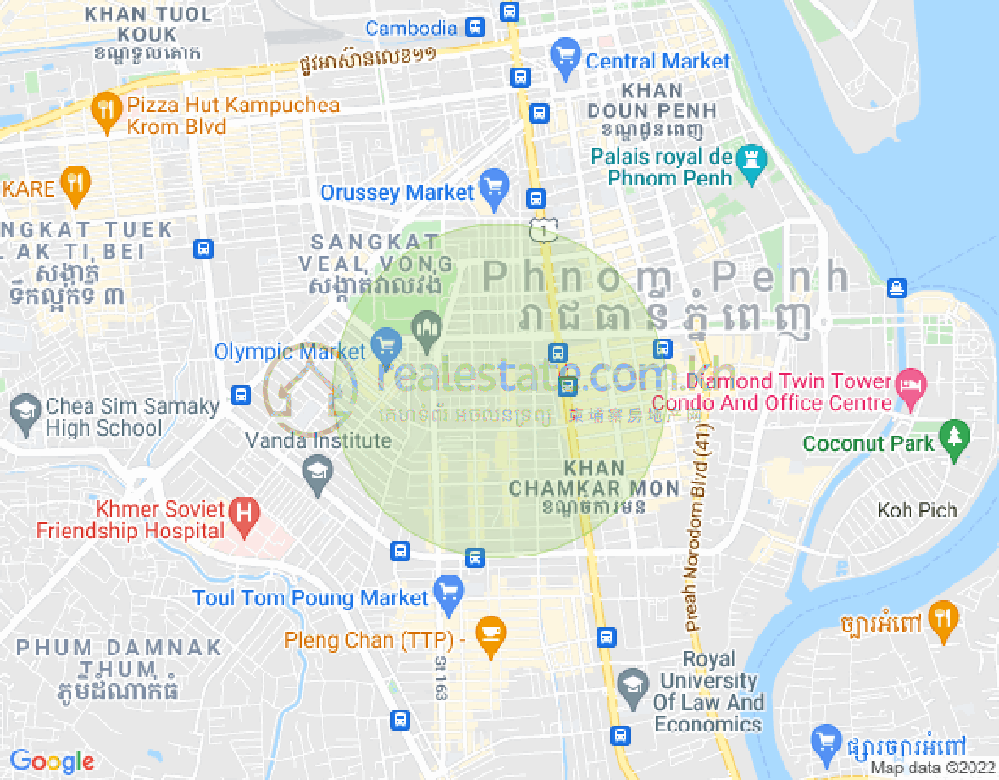 Mapa: BKK 2, Boeng Keng Kang, Phnom Penh