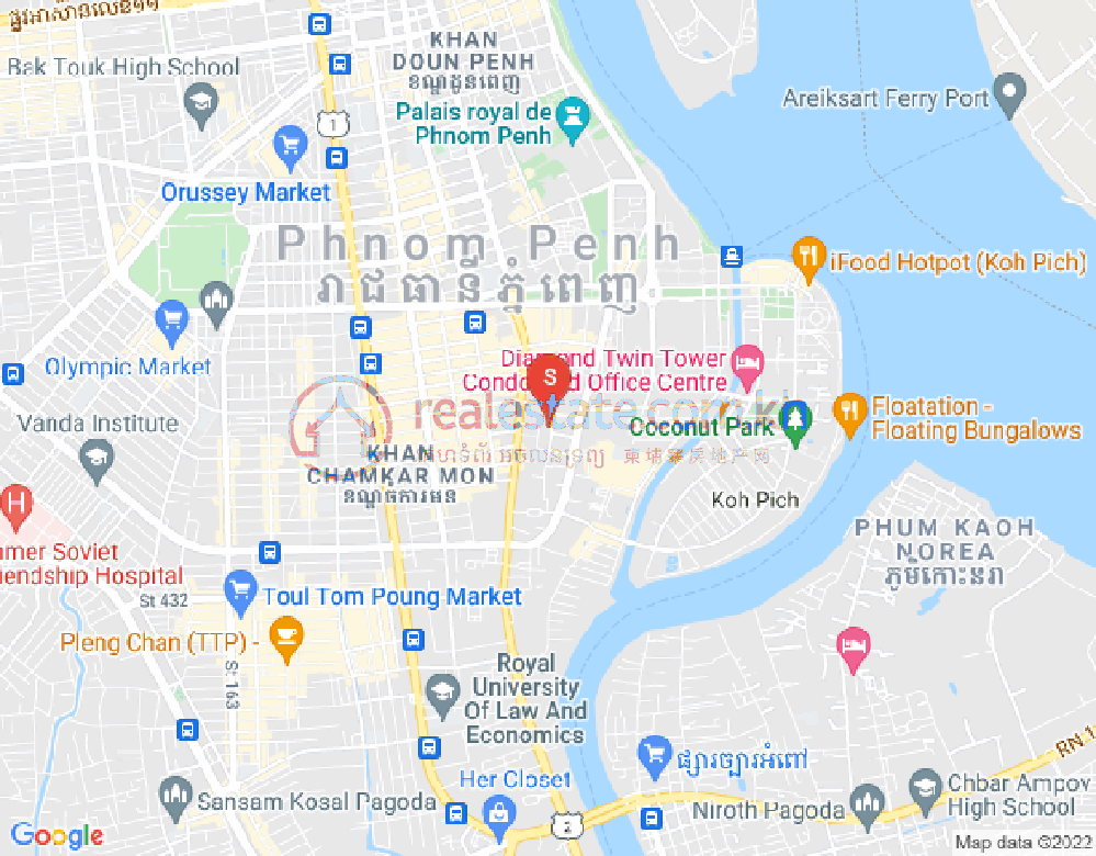Carte de Toul Tum Poung 2, Chamkarmon, Phnom Penh