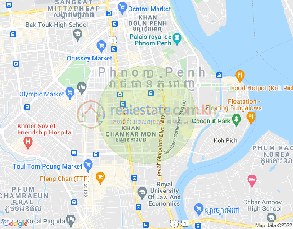 Mapa: BKK 1, Boeng Keng Kang, Phnom Penh