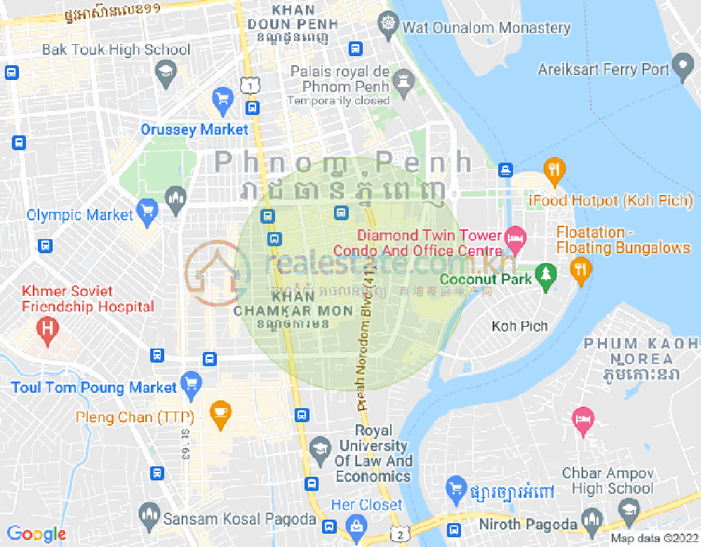 Mapa: BKK 1, Boeng Keng Kang, Phnom Penh