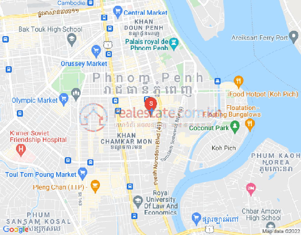 만경강1부구(BKK1), 벙껭깡, 프놈펜 지도