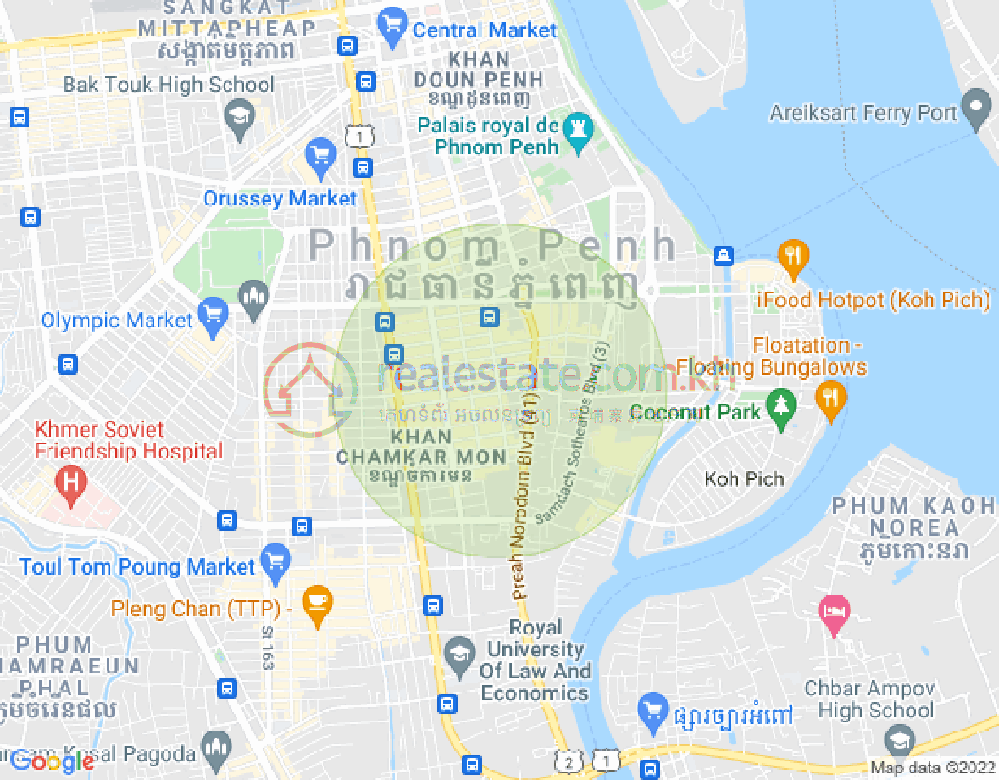 Mapa: BKK 1, Boeng Keng Kang, Phnom Penh