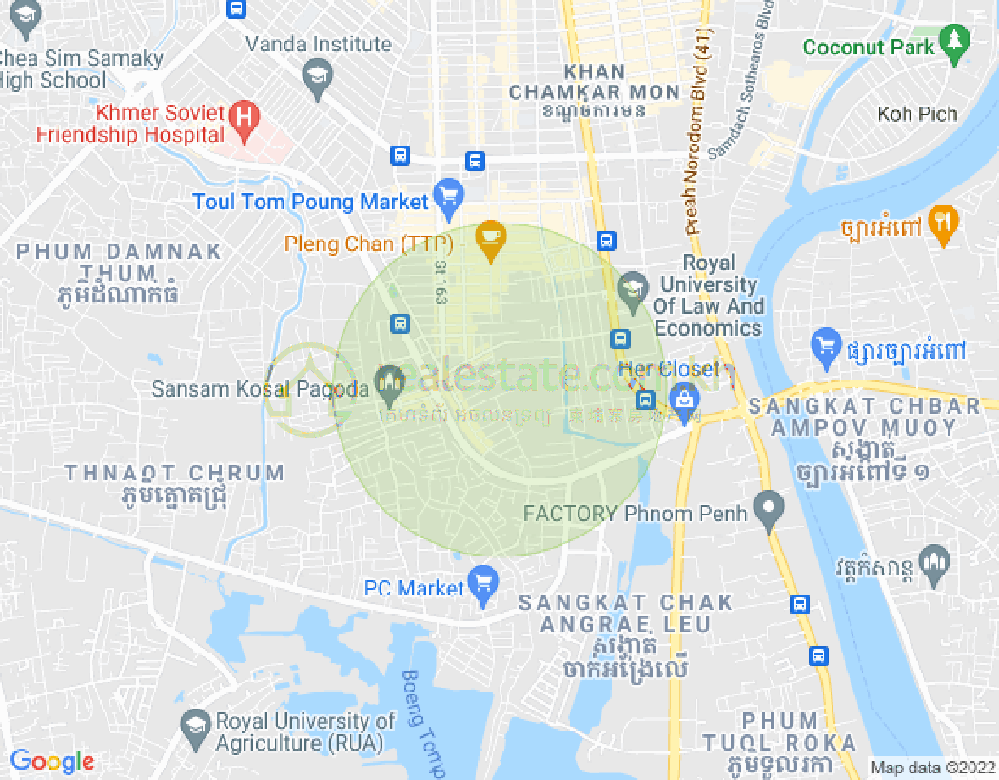 Mapa: Toul Tum Poung 2, Chamkarmon, Phnom Penh