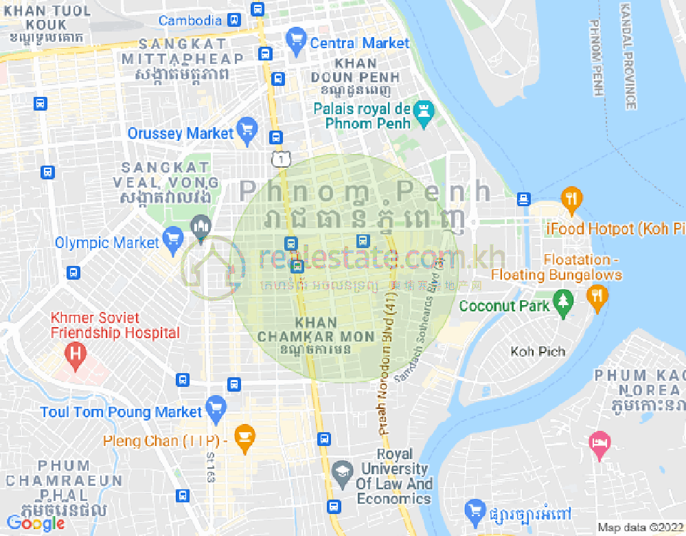Map of BKK 1, Boeng Keng Kang, Phnom Penh