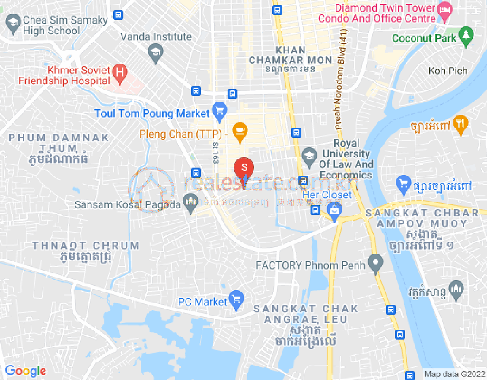 Boeung Tumpun分区, 棉芷区, 金边地图