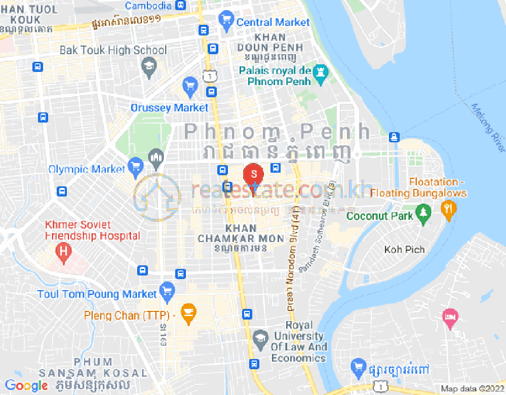 Mapa: BKK 1, Boeng Keng Kang, Phnom Penh