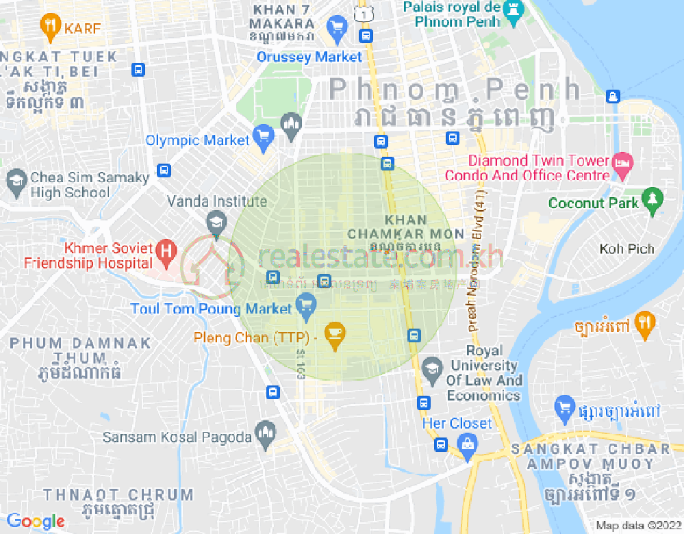 Mapa: BKK 3, Boeng Keng Kang, Phnom Penh