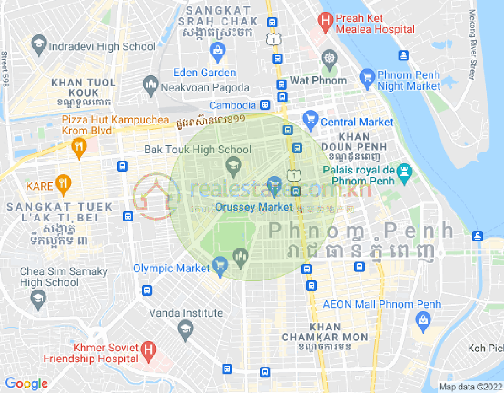 Mapa: Veal Vong, 7 Makara, Phnom Penh