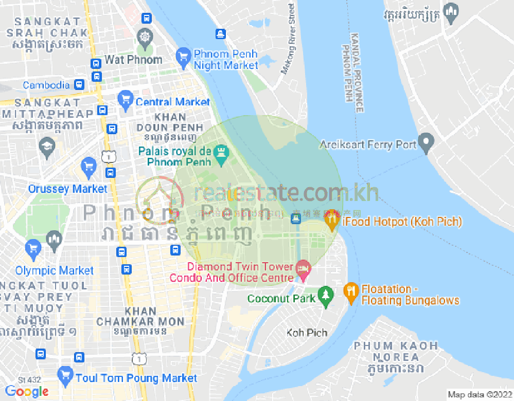 사팔만구역, 룽볜구, 프놈펜 지도