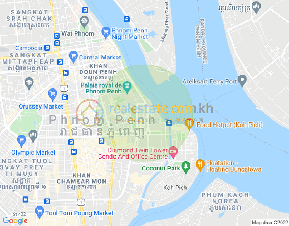 Mapa: Chakto Mukh, Daun Penh, Phnom Penh