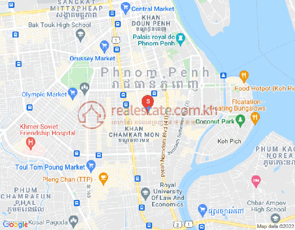 Map of BKK 1, Boeng Keng Kang, Phnom Penh