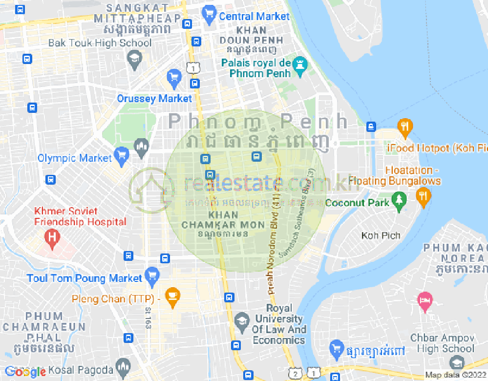Map of BKK 1, Boeng Keng Kang, Phnom Penh