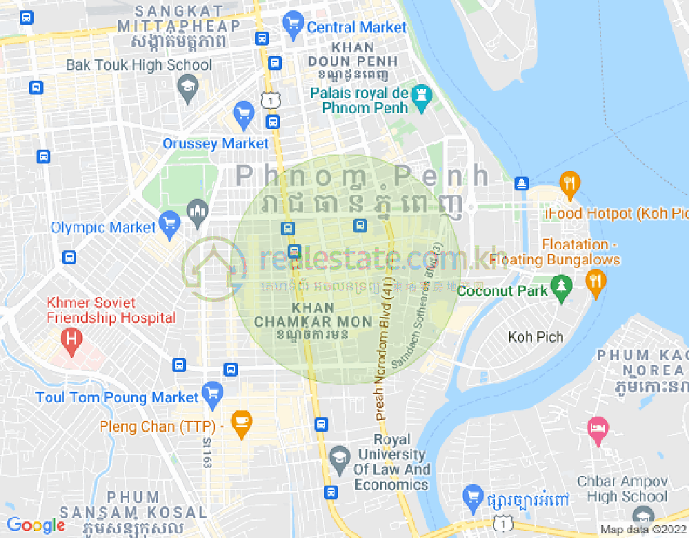 Map of BKK 1, Boeng Keng Kang, Phnom Penh