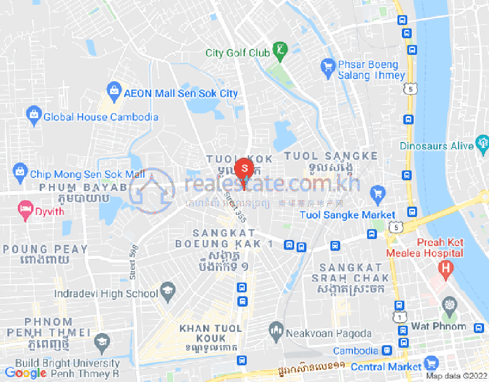 吐尔桑克, 雷西郊区, 金边地图