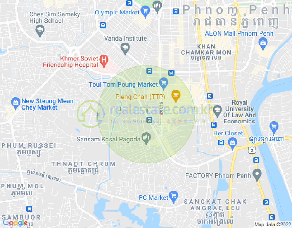 Map of Tumnob Tuek, Boeng Keng Kang, Phnom Penh