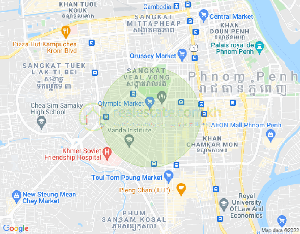 Mapa: BKK 2, Boeng Keng Kang, Phnom Penh