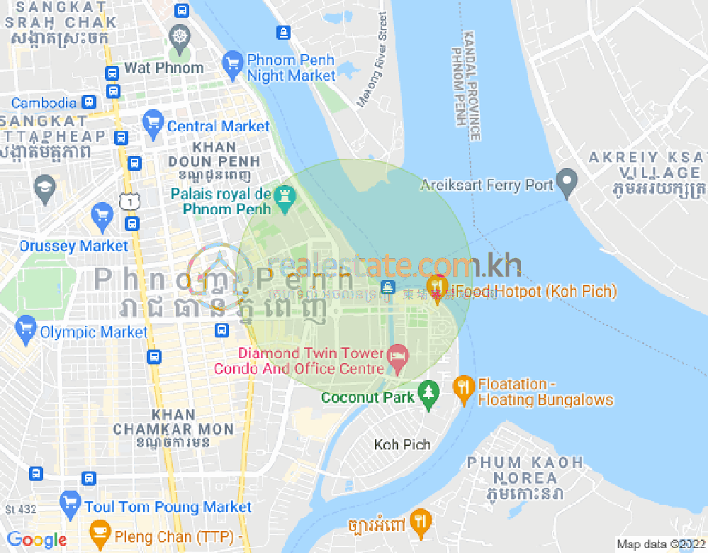 四臂湾分区, 隆边区, 金边地图