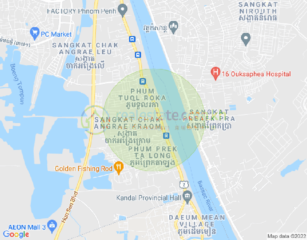 チャクアンレクラオム, ミエンチェイ, プノンペンの地図