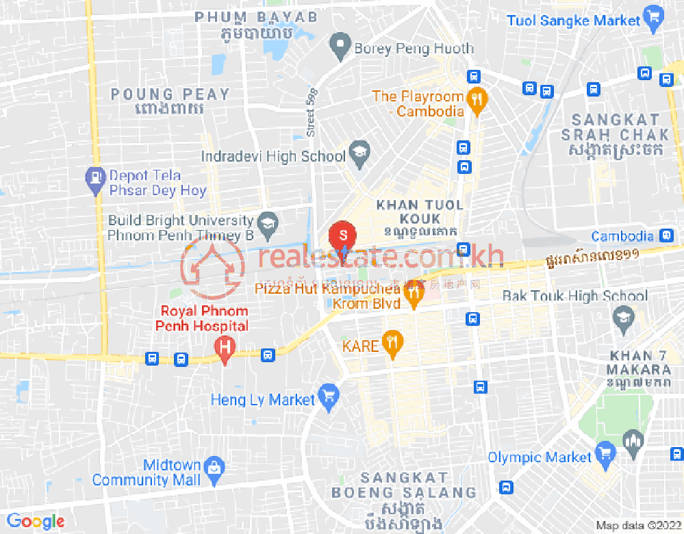 แผนที่ บึงกัก 2, ตuolโกก, พนมเปญ