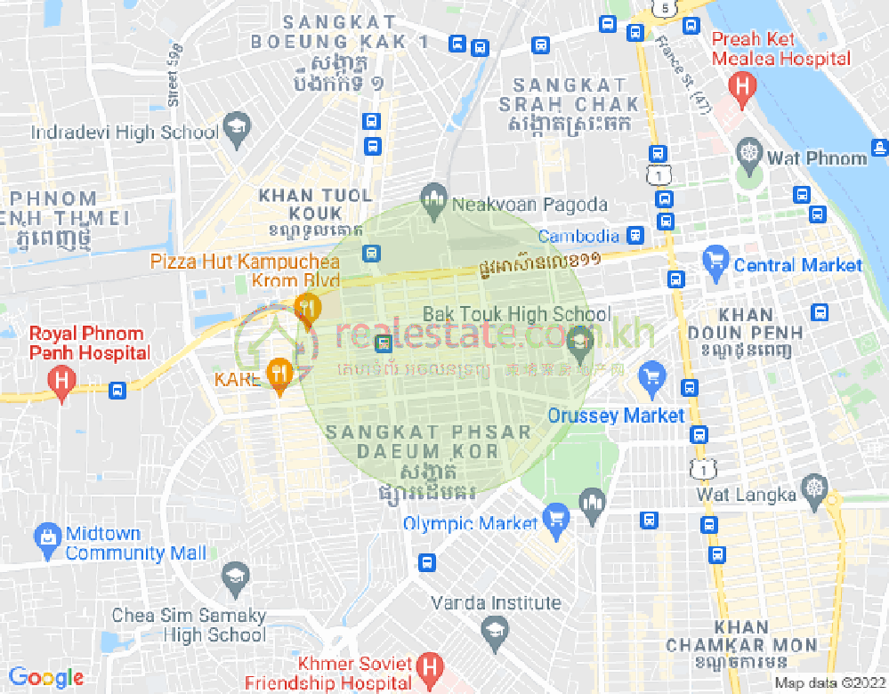 Carte de Phsar Depou I, Toul Kork, Phnom Penh