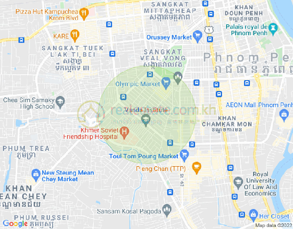 แผนที่ ตวลสวายเปรย 1, บึงเกงกอง, พนมเปญ