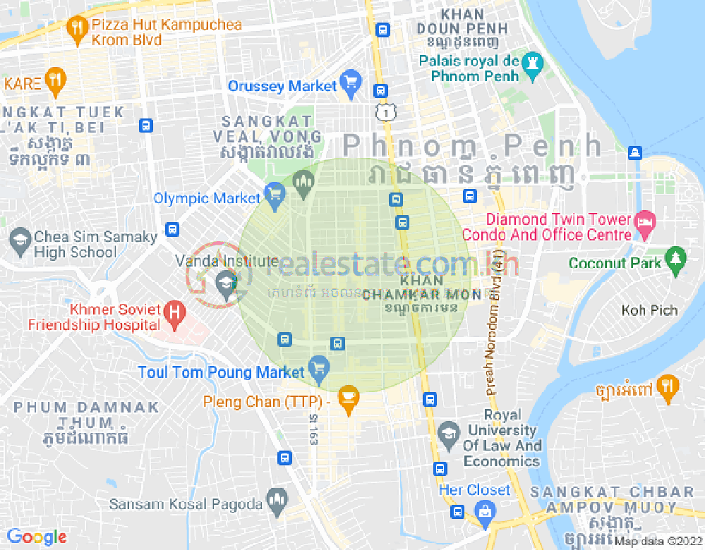 Mapa: BKK 3, Boeng Keng Kang, Phnom Penh