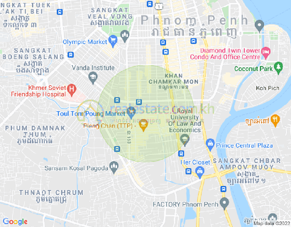 Карта Тул Том Пунг 1, Чамкармон, Пномпень