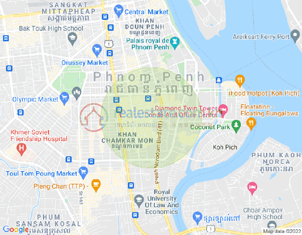 Map of BKK 1, Boeng Keng Kang, Phnom Penh