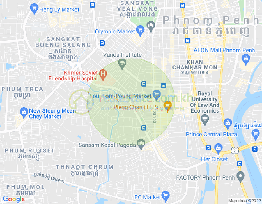 Карта Тул Том Пунг 1, Чамкармон, Пномпень