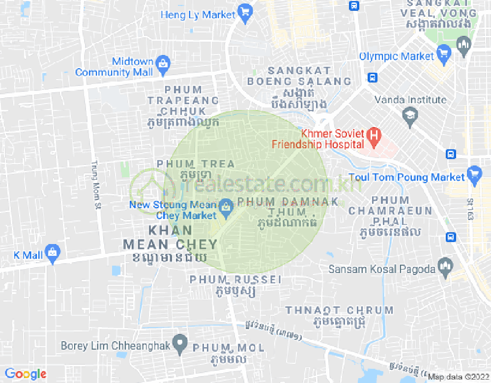 Stueng Mean chey 1镇, 棉芷区, 金边地图