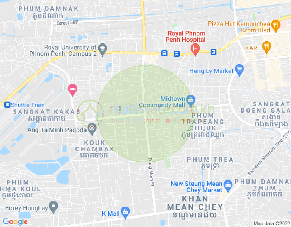 Tuek Thla屯, 森速区, 金边地图